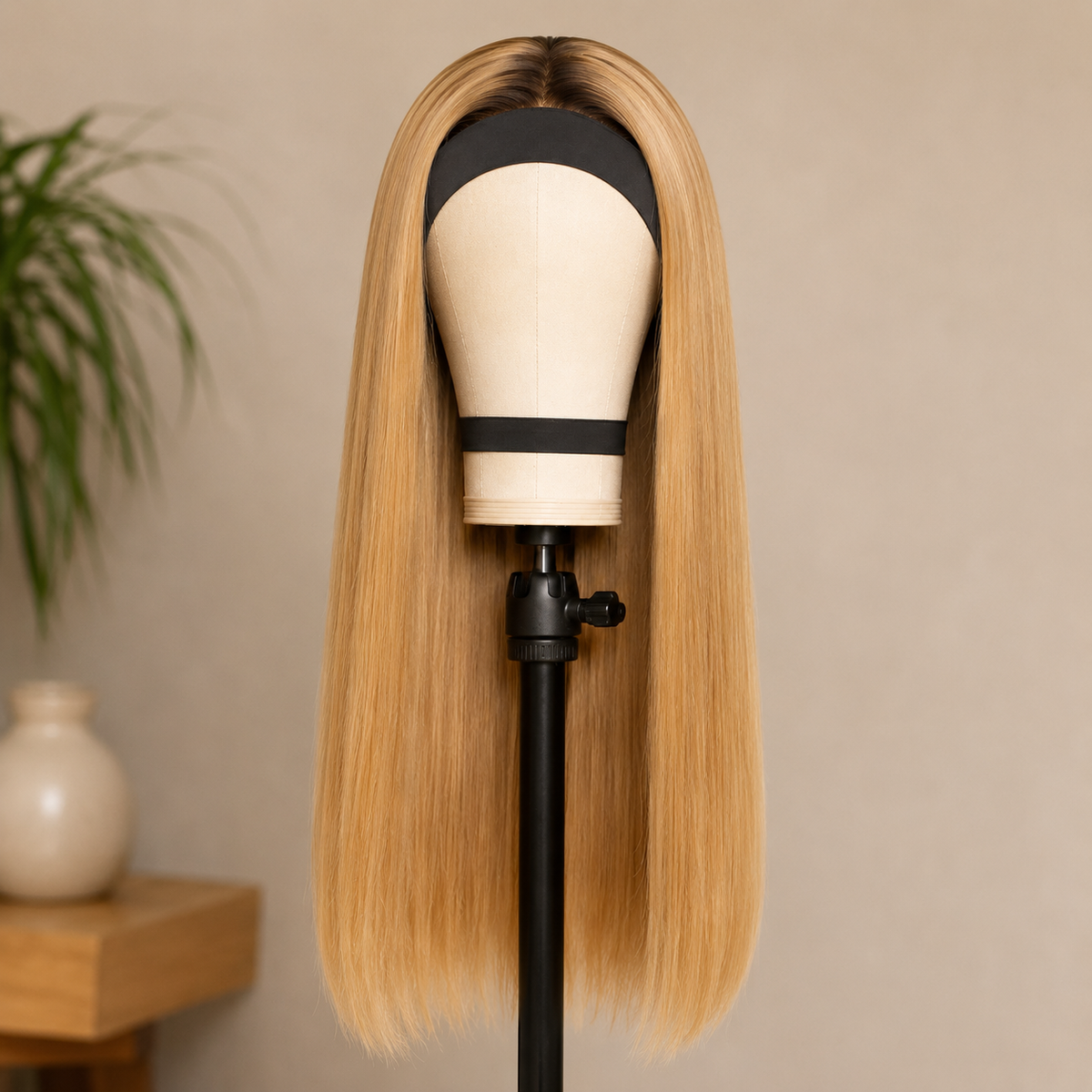 Honey Blonde Straight Headband Wig – Long & Silky